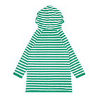 unisex bermuda green stripe french terry hooded coverup