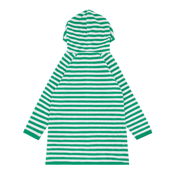 unisex bermuda green stripe french terry hooded coverup