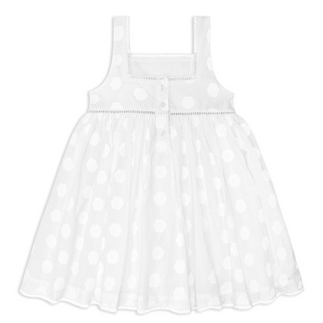 girls white square neck dress