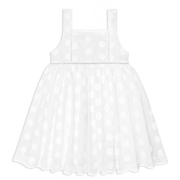 girls white square neck dress