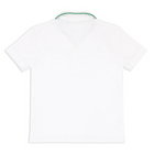 boys white french terry polo with bermuda green trim