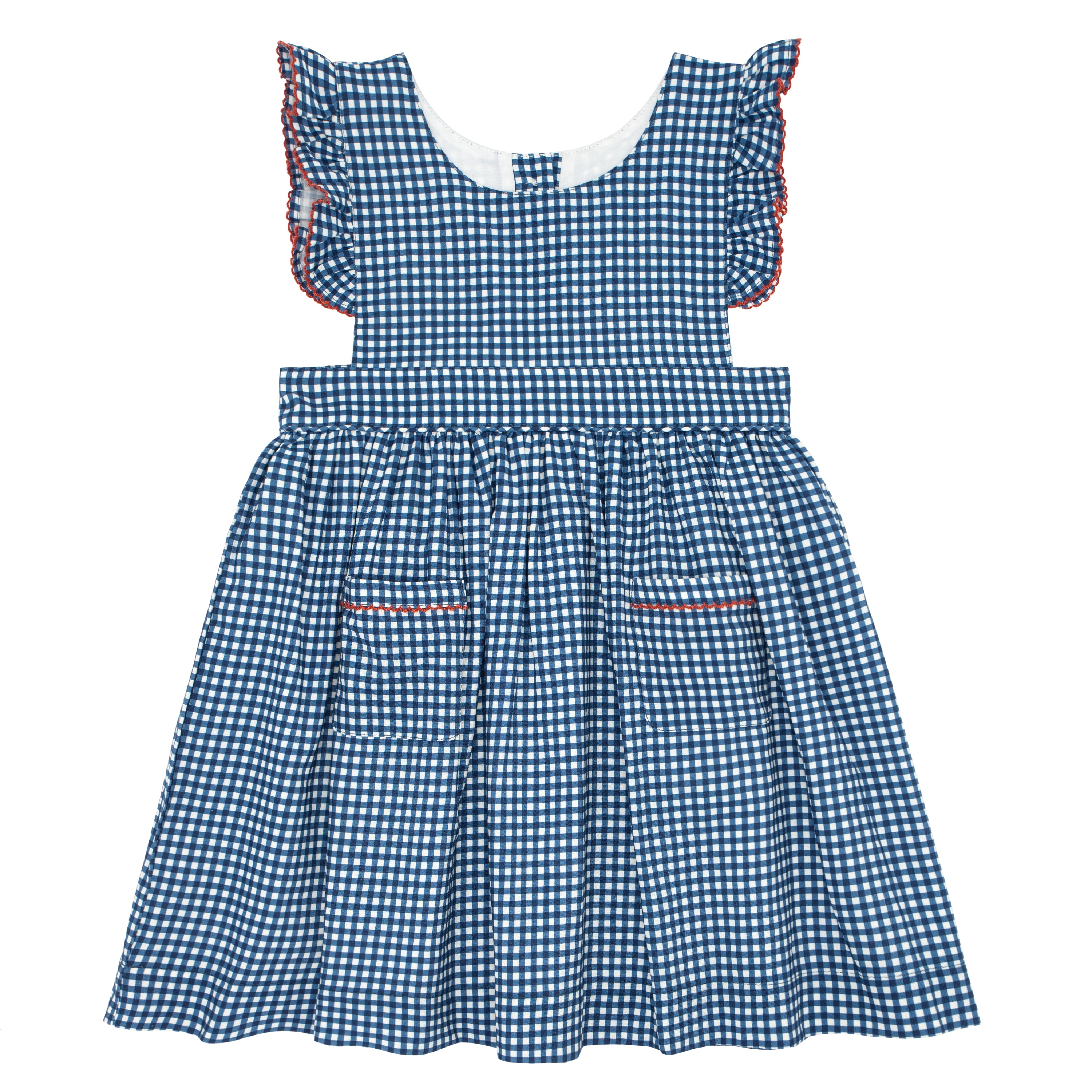 girls navy gingham pinafore dress minnow swim
