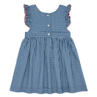 girls navy gingham pinafore dress