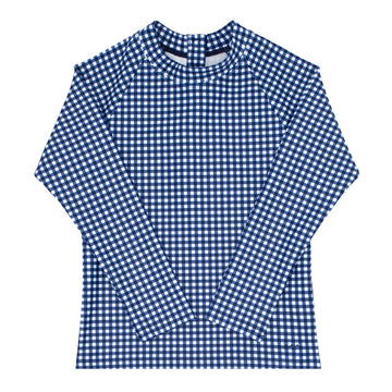 unisex navy gingham rashguard