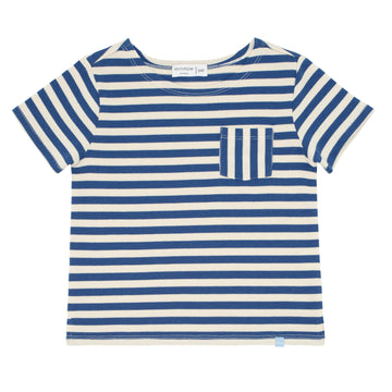 unisex stripe short sleeve boatneck tee