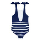 girls navy breton stripe tie-knot one piece