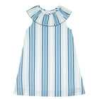 girls freshwater stripe ruffle collar dress