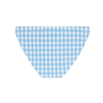 women's surfside blue crinkle gingham low waist bikini bottom