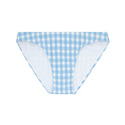 women's surfside blue crinkle gingham low waist bikini bottom