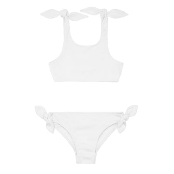 girls capeside white tie-knot bikini