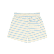 unisex cream and powder blue stripe short