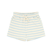 unisex cream and powder blue stripe short