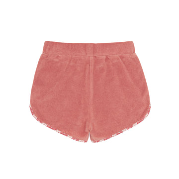 girls east end red french terry shorts