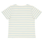 unisex cream and powder blue stripe boatneck tee