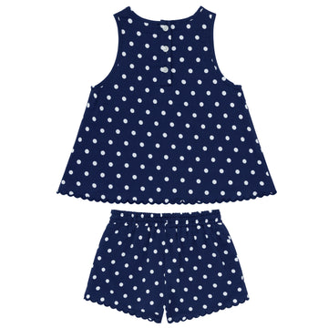 girls atlantic dot scalloped short set