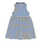 girls cream and denim blue stripe tennis dress