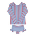 girls maritime stripe rashguard set