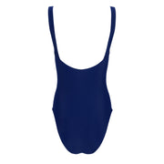 women's navy low back one piece