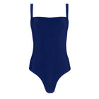 women's navy low back simple one piece