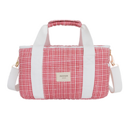 poppy gingham coated cooler bag