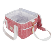 poppy gingham coated cooler bag