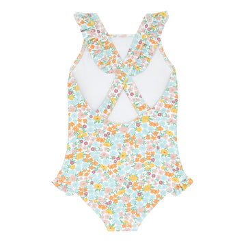 girls hawaiian floral crossover one piece