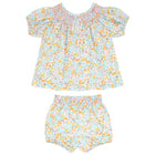 baby girls hawaiian floral smocked top and bloomer set