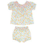 baby girls hawaiian floral smocked top and bloomer set