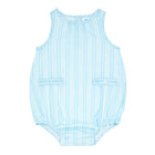 baby pacific blue stripe bubble romper