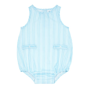 baby pacific blue stripe bubble romper