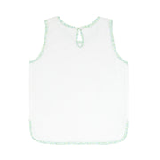 girls white french terry tank top