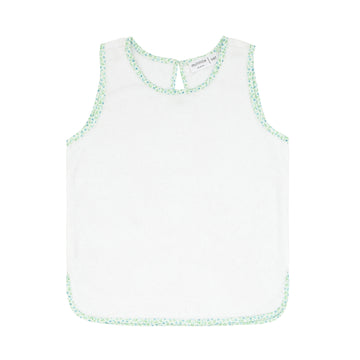 girls white french terry tank top