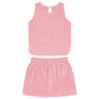 girls pink guava french terry tank top and skort set