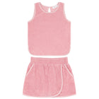 girls pink guava french terry tank top and skort set