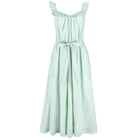 women's hibiscus ditsy ruffle strap gathered v-neckline dress