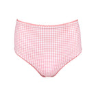 women's pink guava gingham high-waisted bikini bottom