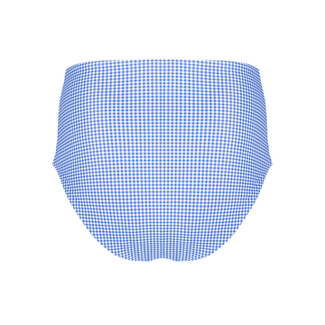 women's sky blue gingham high waist bikini bottom