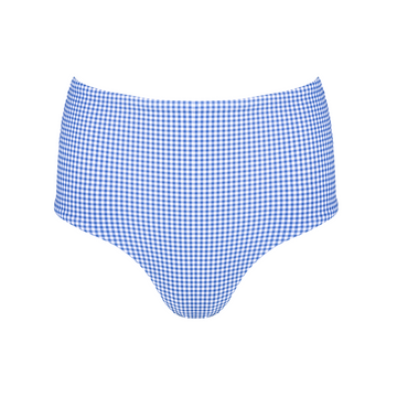 women's sky blue gingham high waist bikini bottom