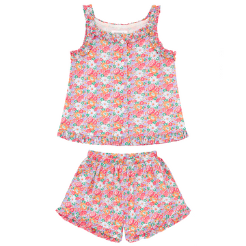 girls island blossom ruffle tank and short set