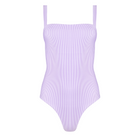 women’s lavender stripe low back one piece