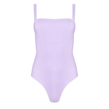 women’s lavender stripe low back one piece