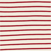 women's cream and red stripe rugby shirt