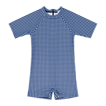 unisex navy gingham rashguard one piece