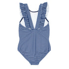 girls navy gingham ruffle one piece