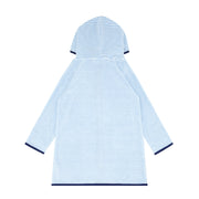 unisex powder blue stripe french terry hooded zipper coverup