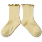 collegien delphine vanille lettuce trim ribbed socks