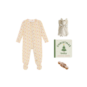 baby marigold floral holiday pajama bundle