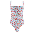 women's scarlet floral low back simple one piece