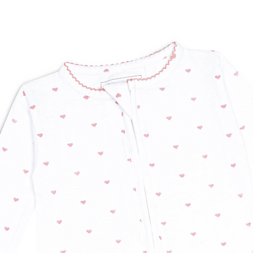 baby pink heart pima footie