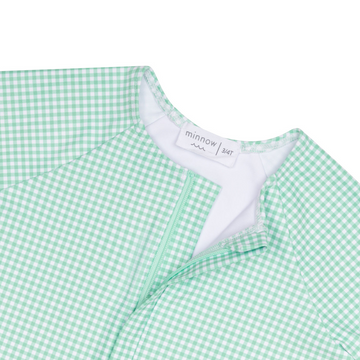 girls gustavia gingham front zip rashguard one piece